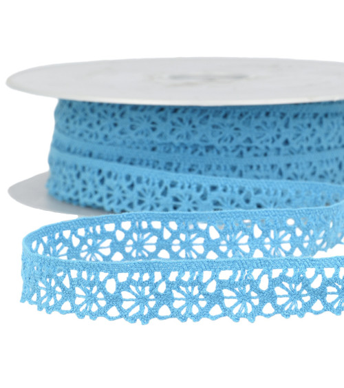 Spool 25m turquoise polyester lace 20mm