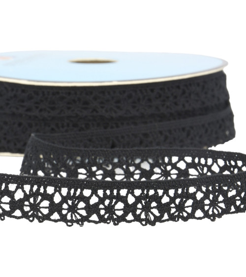 Spool of 25m black polyester lace 20mm