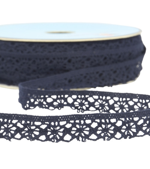 25m spool of navy polyester lace 20mm