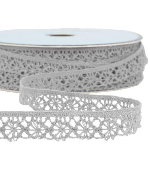 Spool 25m medium gray polyester lace 20mm