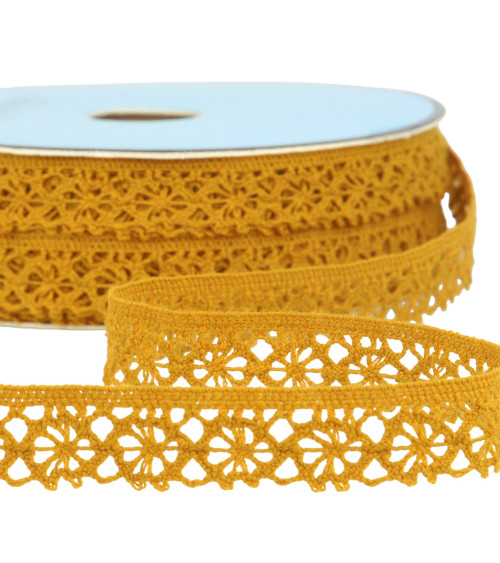 25m spool of mustard polyester lace 20mm