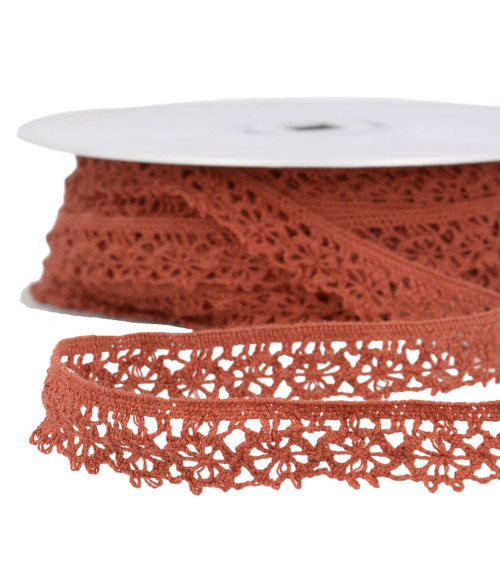 25m spool of rust polyester lace 20mm