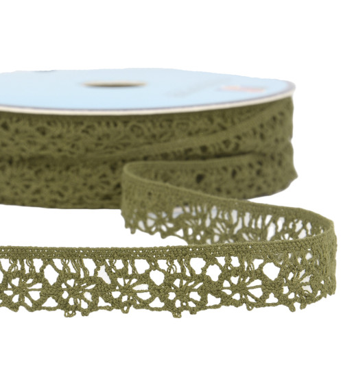 Spool of 25m khaki polyester lace 20mm