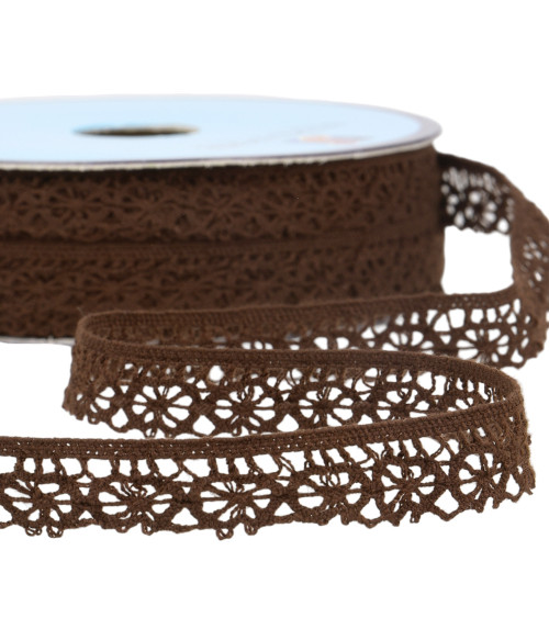 25m spool of coffee brown polyester lace 20mm