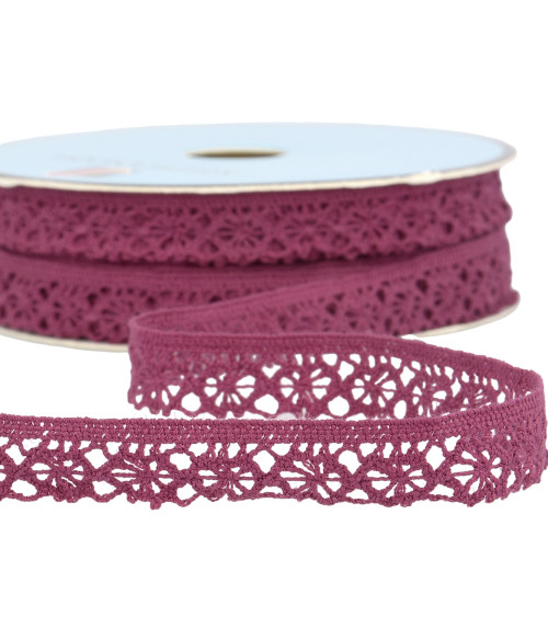 25m spool of plum polyester lace 20mm