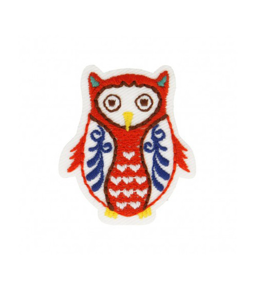 Set of 3 iron-on patches Babushka Owl 4cm x 4cm