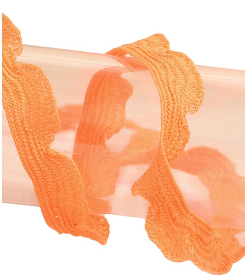 25m reel of 10mm scalloped braid fluorescent orange