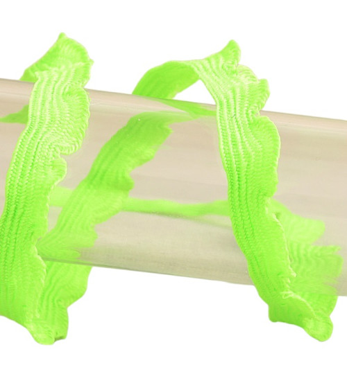 25m reel of 10mm scalloped braid fluorescent green