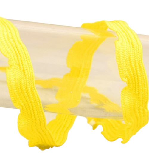 25m reel of 10mm scalloped braid fluorescent yellow