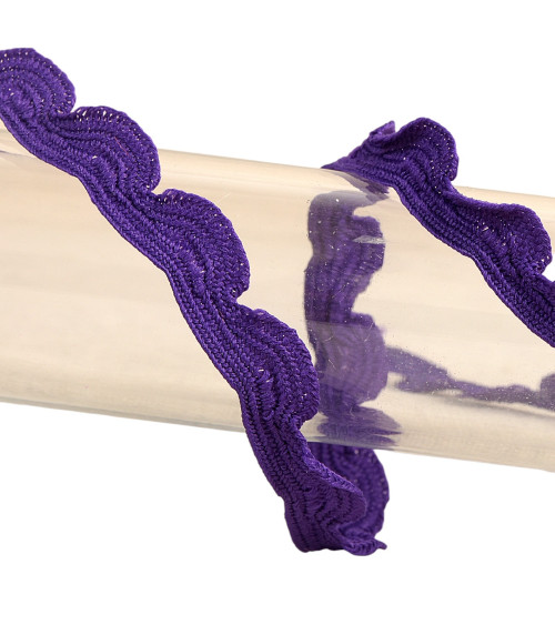 25m reel of 10mm purple scalloped braid