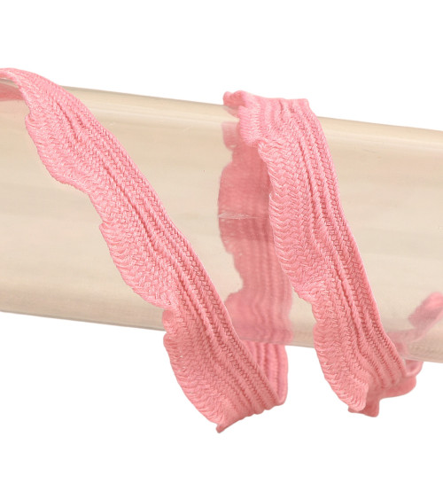 25m reel of 10mm scalloped braid, Old Pink