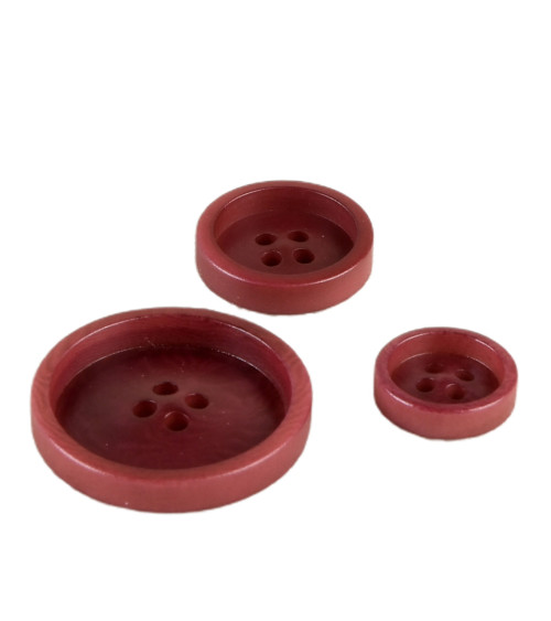 Set of 6 corozo buttons 4 holes Beaujolais