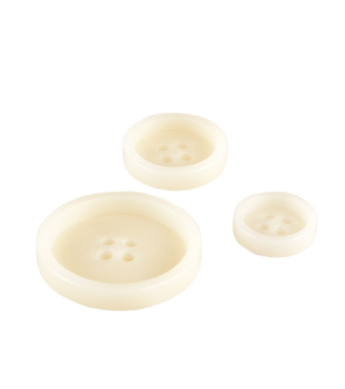 Set of 6 corozo buttons 4 holes Ivory