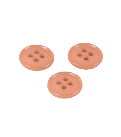 Set mit 6 Knöpfen, 4 Löcher, recyceltes Nylon, beige, 11 mm