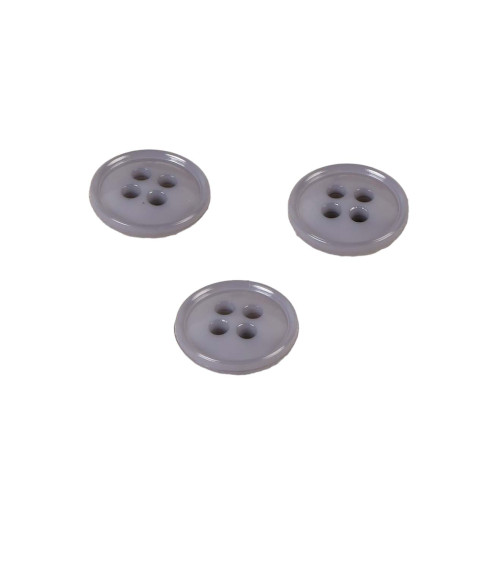 Juego de 6 botones 4 agujeros nylon reciclado gris oscuro 11mm