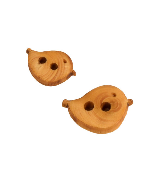 Wooden button for children bird