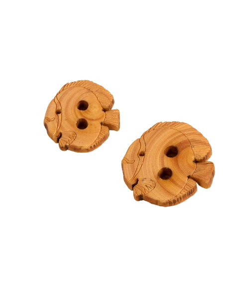 Children's wooden fish button