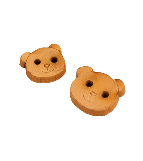 Wooden button for children's teddy bear