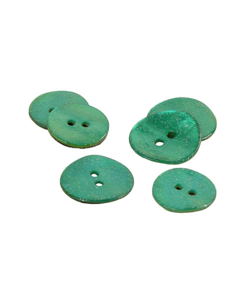 Normandy green glitter mother-of-pearl button