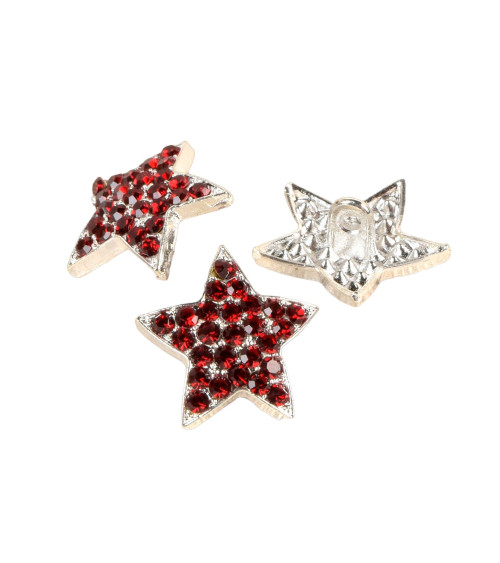 Beaujolais rhinestone star button 19mm