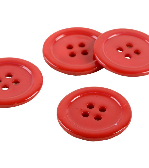 100% round red mother-of-pearl button