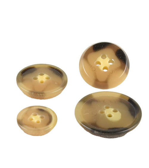 Beige Antelope imitation horn 4-hole button