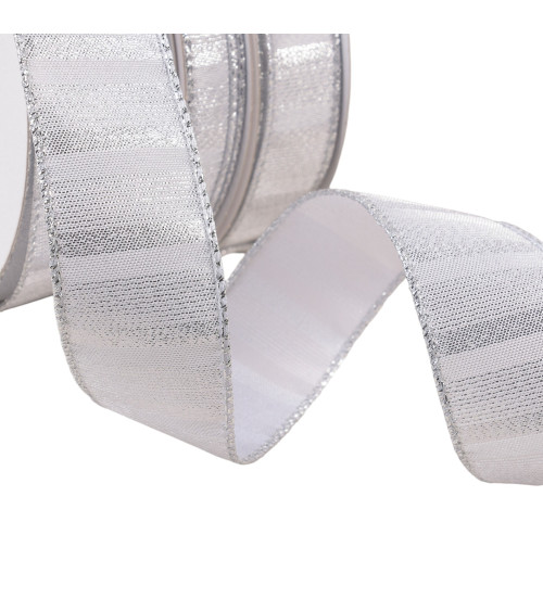 Silver brass metallic ribbon by the meter