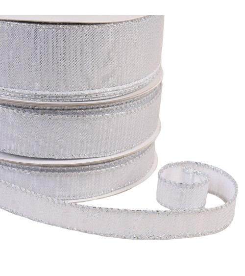 Silver brass metallic ribbon by the meter