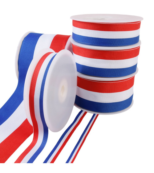 French flag ribbon blue/white/red by the meter