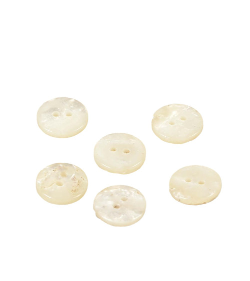 Set of 6 imitation ivory stone buttons 15mm