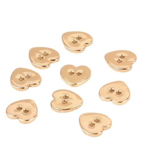 12mm gold alloy heart button