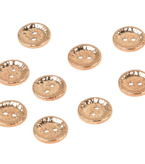 Round alloy button 4 holes 11mm gold