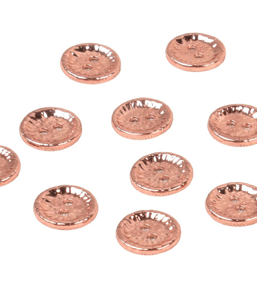 Runder Legierungsknopf, 4 Löcher, 11 mm, Roségold