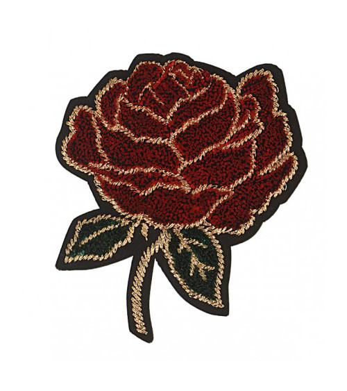 Large rose iron-on badge