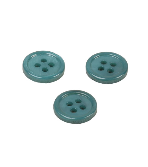 Round shell button 4 holes 11mm willow green