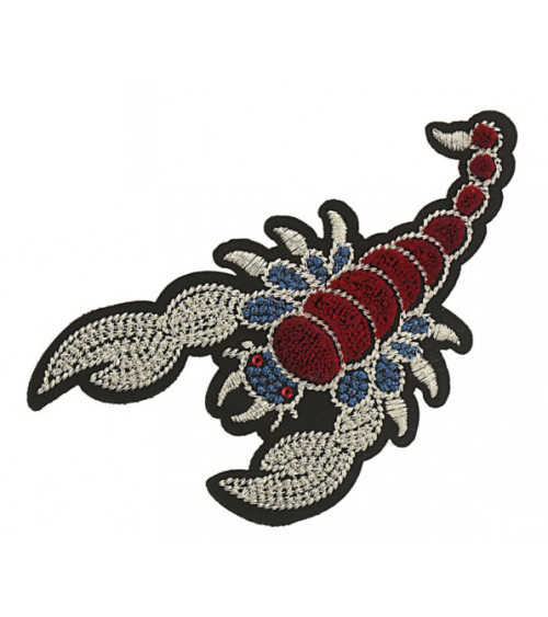 Large scorpion iron-on badge