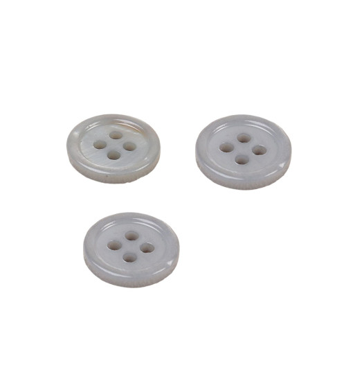 Round shell button 4 holes 11mm ash gray