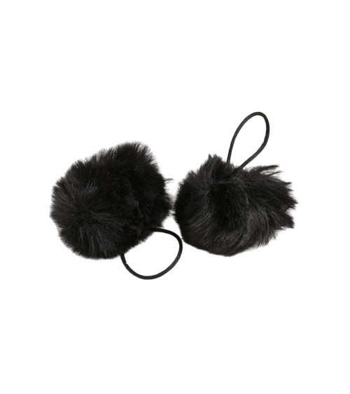 Artificial fur pompom 50x60mm black