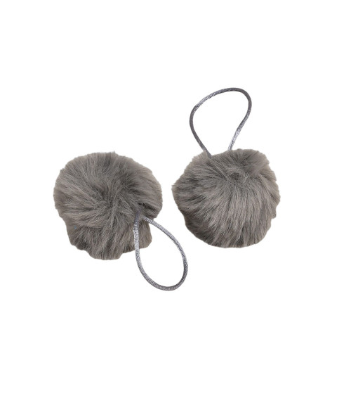 Artificial fur pompom 50x60mm dark gray