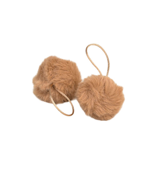 Artificial fur pompom 50x60mm beige