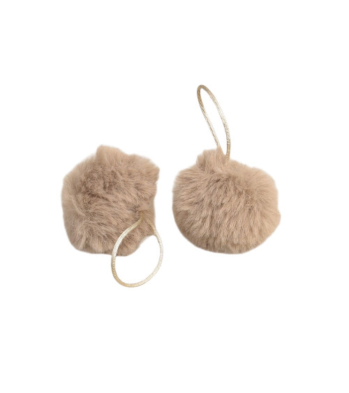 Artificial fur pompom 50x60mm khaki green