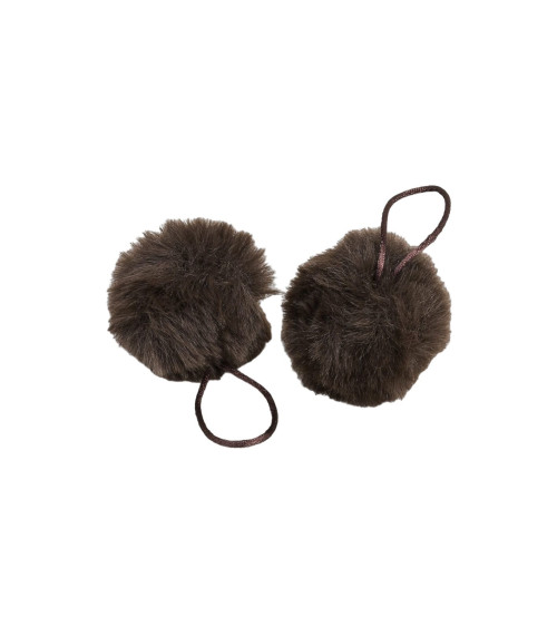 Artificial fur pompom 50x60mm brown