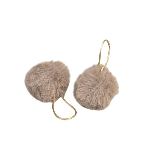 Artificial fur pompom 50x60mm khaki green