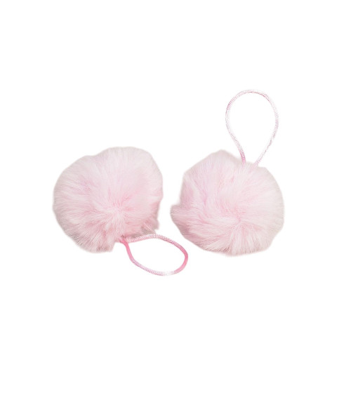 Artificial fur pompom 50x60mm pale pink