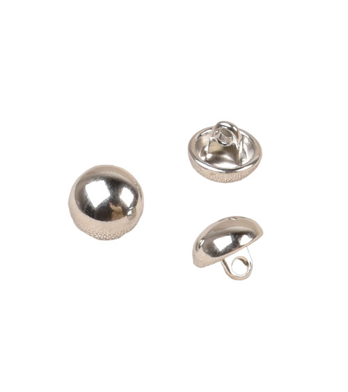 Set of 6 10mm silver tail ball buttons