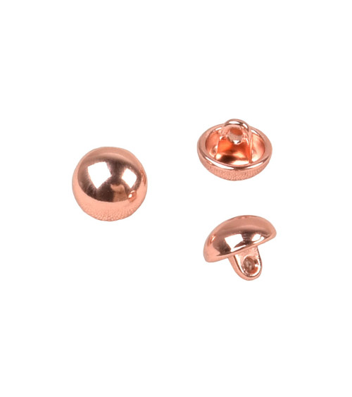 Set di 6 bottoni a sfera con coda oro rosa 10 mm