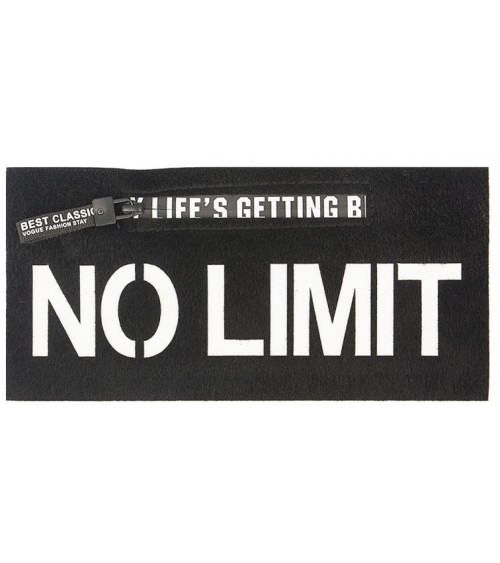 NO LIMIT black large print iron-on badge