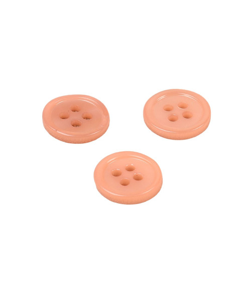 Set di 6 bottoni rotondi in conchiglia 4 fori 11 mm colore beige pietra