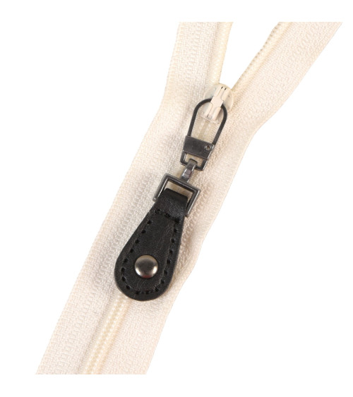 Black imitation leather zipper 5cm