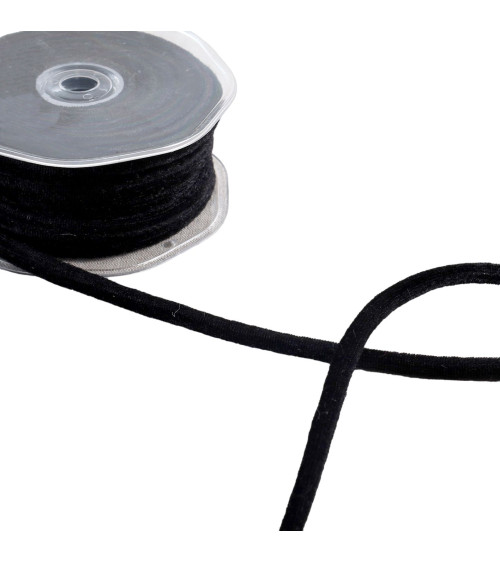 Spool of 10m black velvet cord 8mm